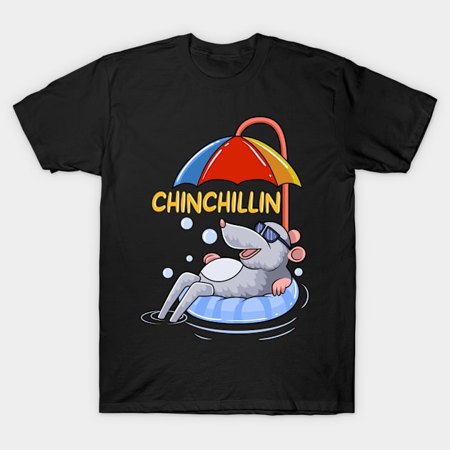 Chinchillin Chinchilla Beach Vacation T-Shirt by Rengaw Designs